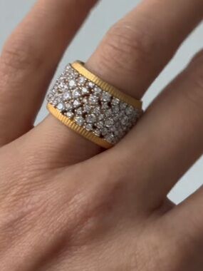 New Freida Rothman shining hope sterling silver Gold plated pave ring